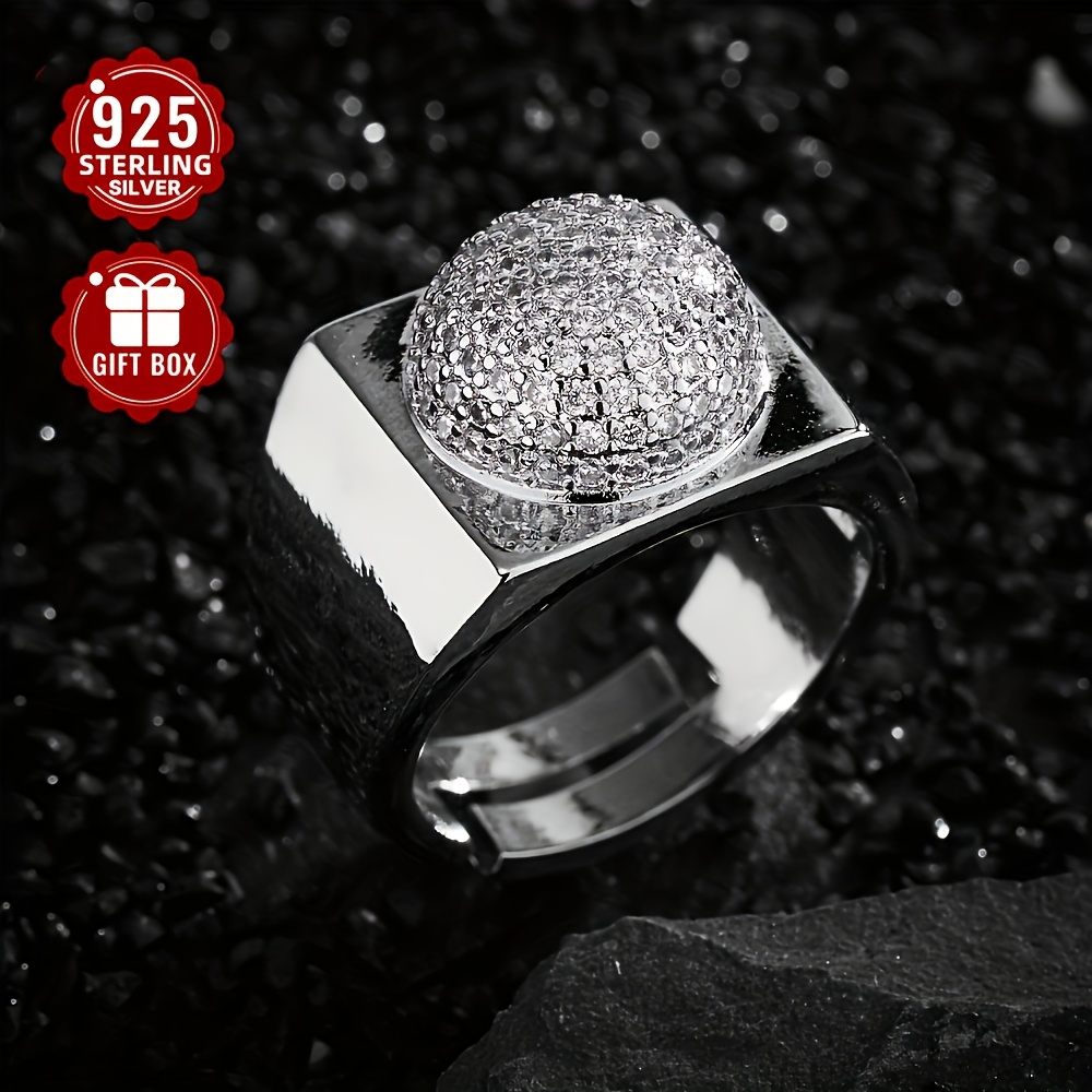 925 Sterling Silver Open Ring Unisex Hip Hop Fashion Statement Ring